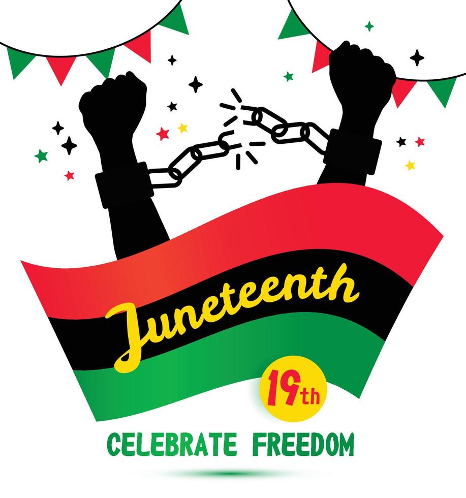 Juneteenth day background celebration of 19 June vector