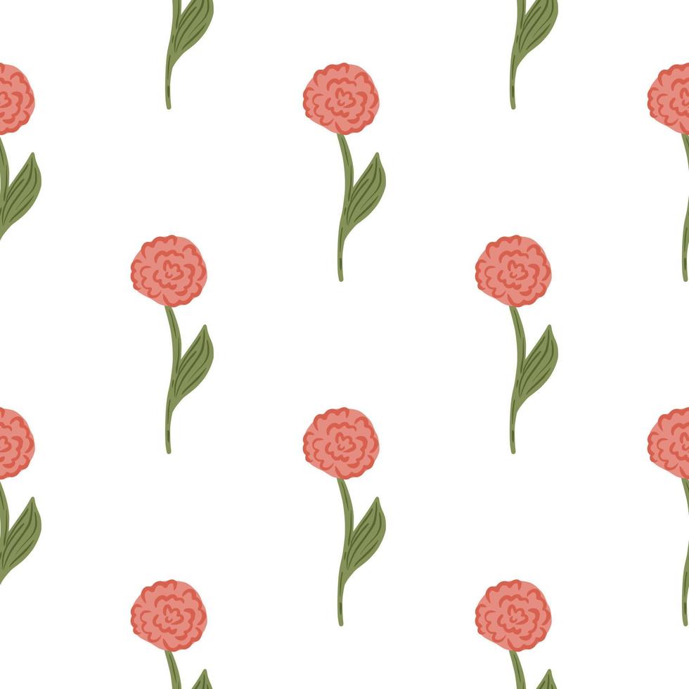 Nature seamless pattern with pink rose flowers print. Isolated backdrop. Blossom natural artwork. vector