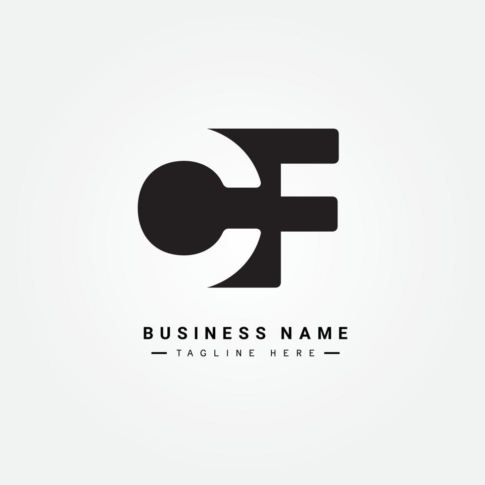 Initial Letter CF Logo - Minimal Business Logo for Alphabet C and F vector