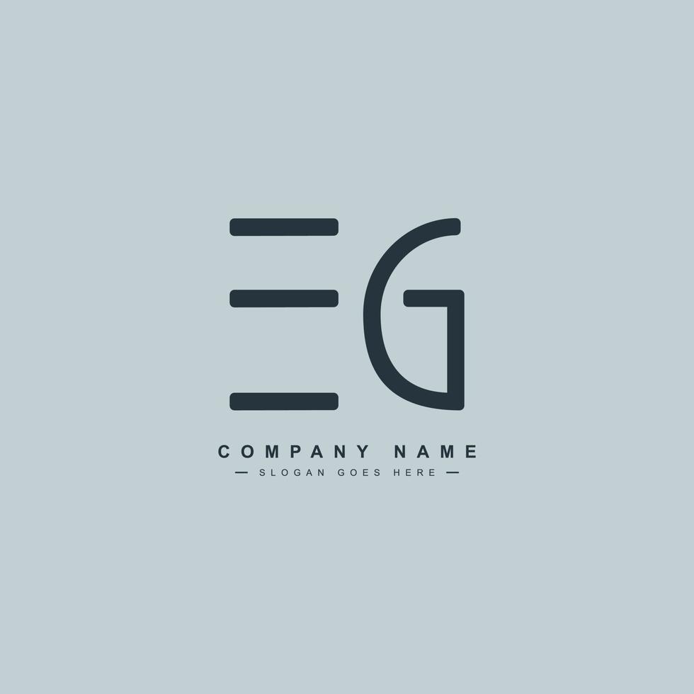 Initial Letter EG Logo - Simple Business Logo for Alphabet E and G vector