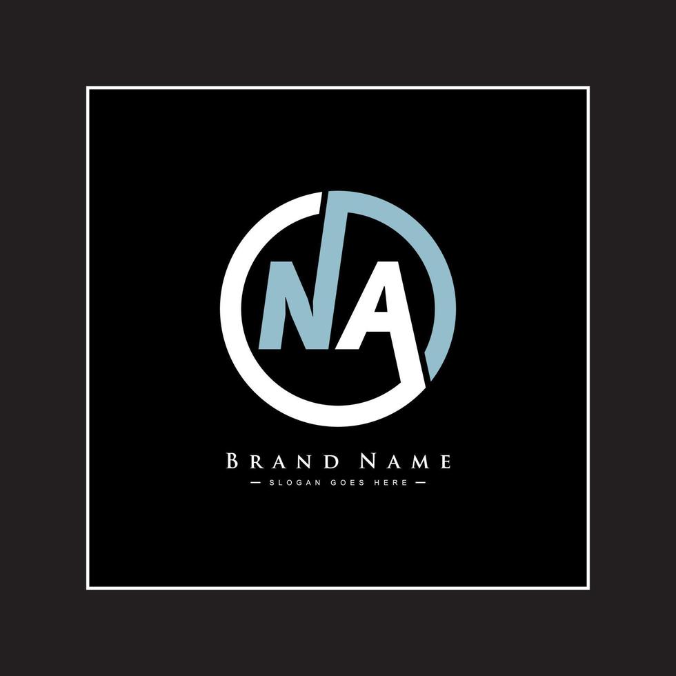 Initial Letter NA Logo - Minimal Business Logo for Alphabet N and A vector