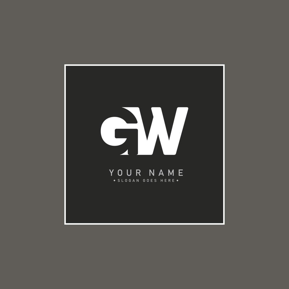 Initial Letter GW Logo - Minimal Business Logo vector