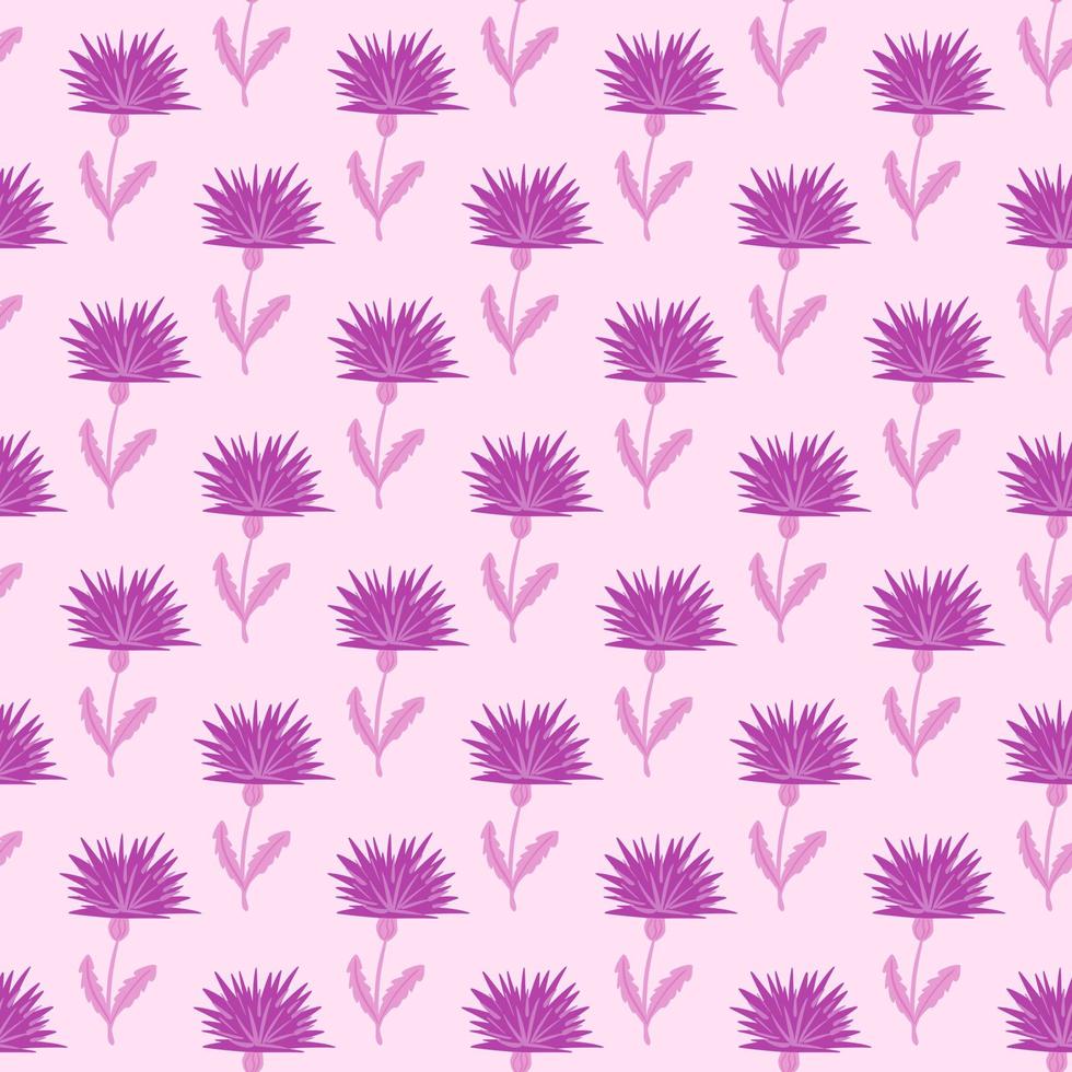 Dandelion cute seamless pattern. Hand drawn meadow background. vector