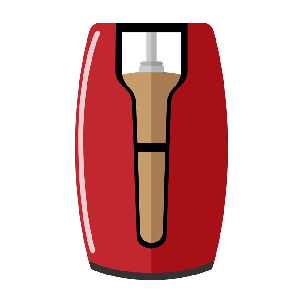 Long gas cylinder isolated on white background. High contemporary canister fuel storage. Red propane bottle with handle icon container in flat style vector