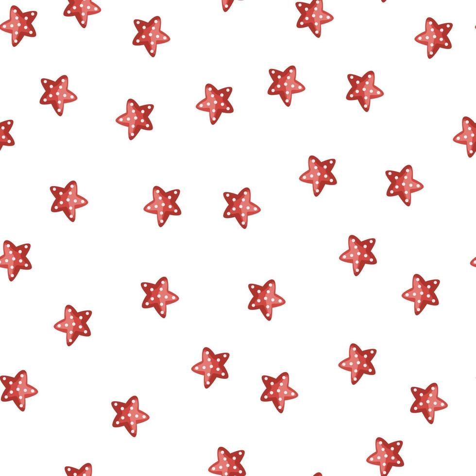Seamless pattern sea star isolated on white background. Marine starfish templates for fabric. vector