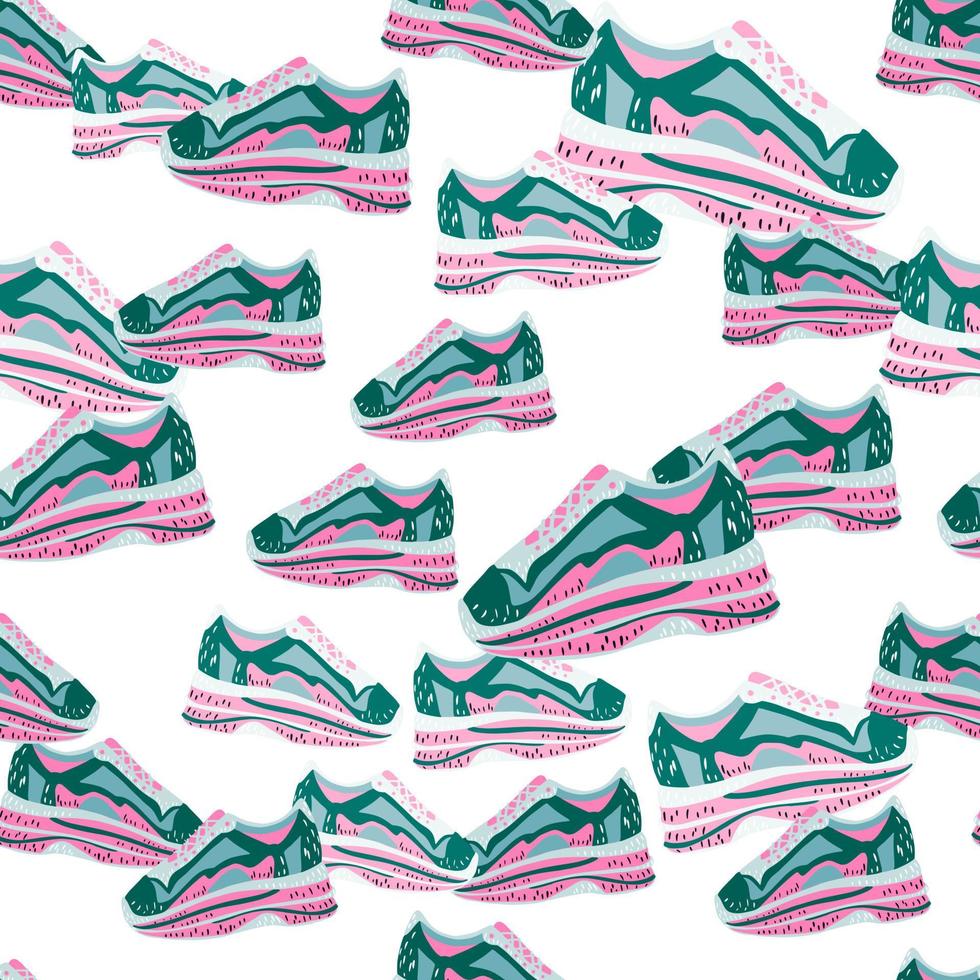 Sneakers seamless pattern. Background of clothing. vector