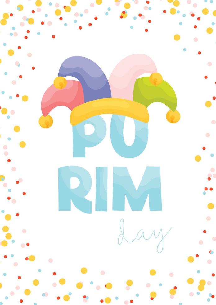 Happy Purim day greeting card vector