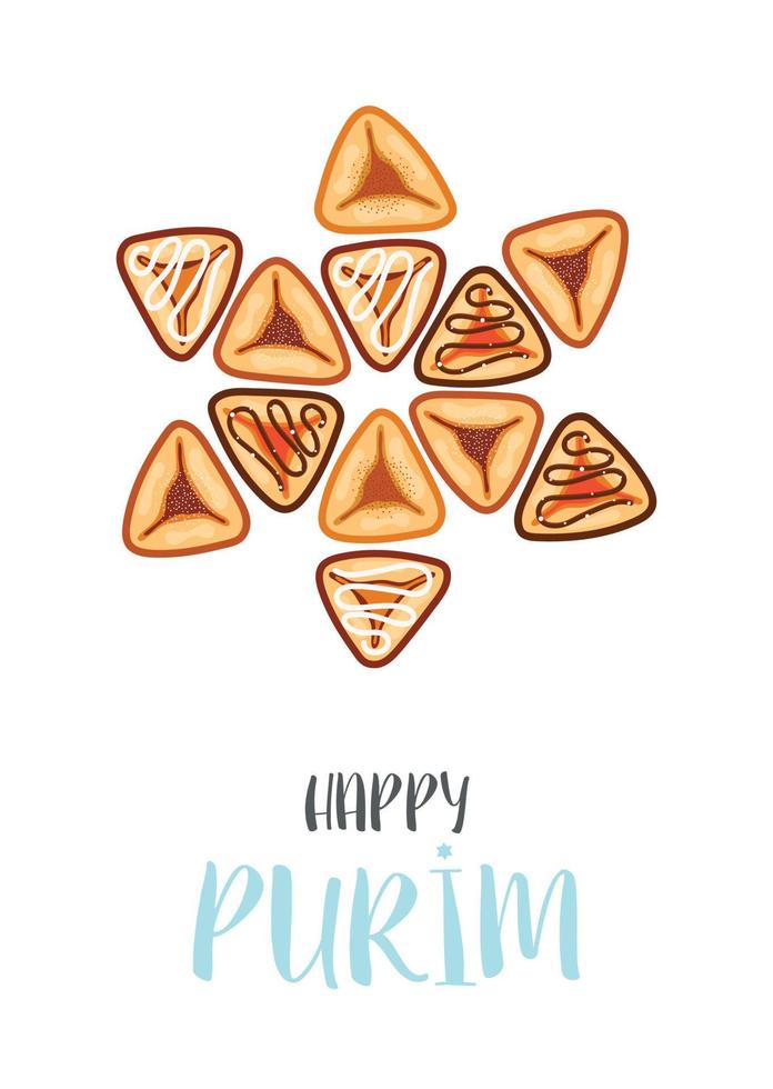 Happy Purim day greeting card vector