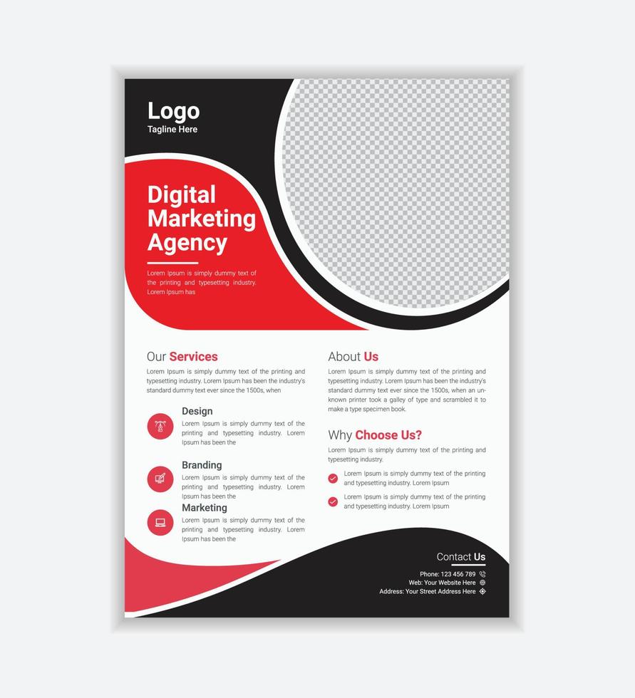 Red And Black Corporate Flyer Template vector