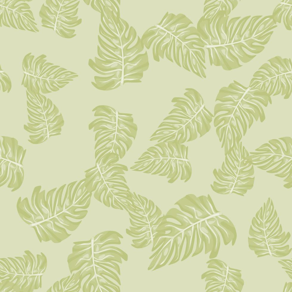 Monstera leaf seamless pattern with hand drawn tropical print. Modern nature background. Vector illustration for seasonal textile .