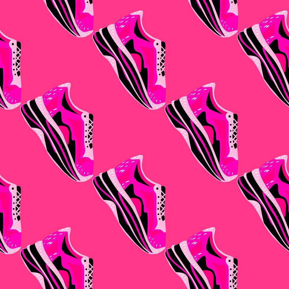 Sneakers seamless pattern. Background of clothing. vector
