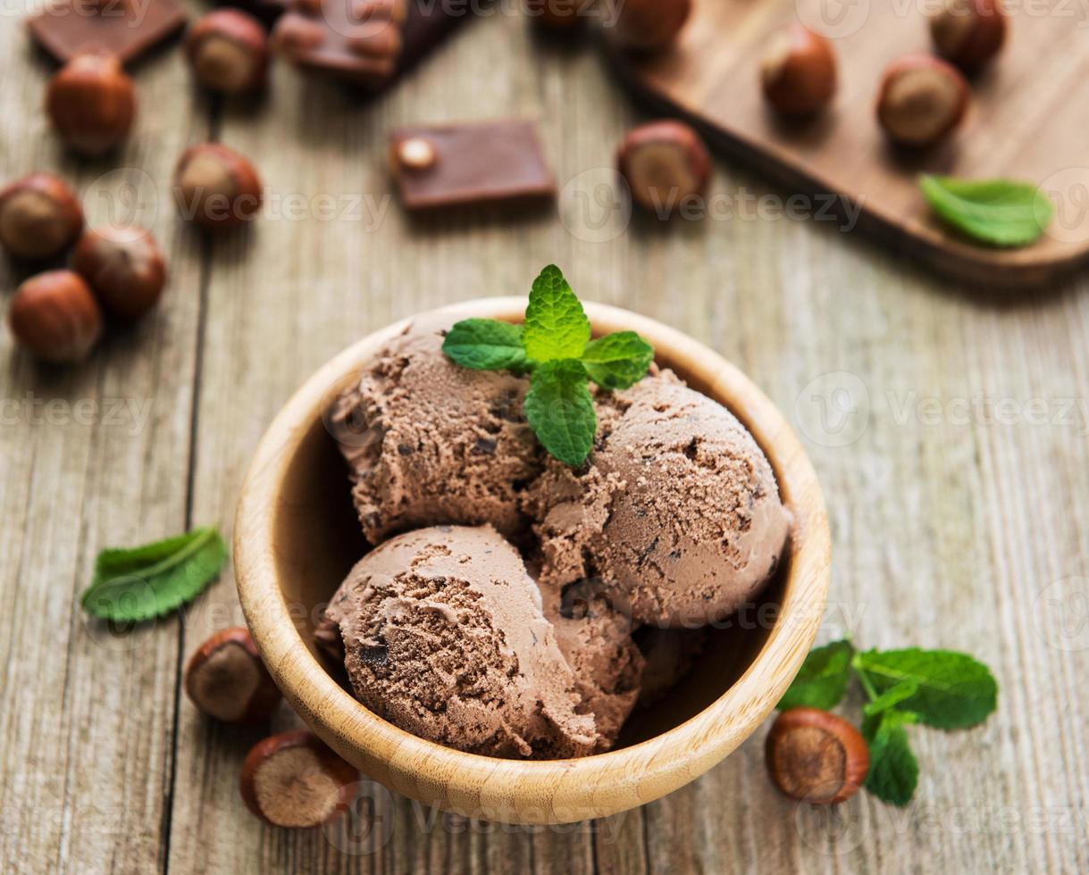 Chocolate ice cream photo