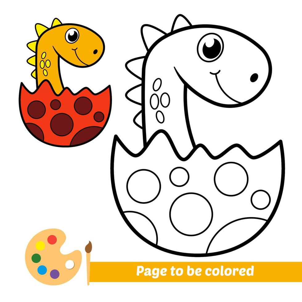 libro de colorear para niños, vector de dinosaurio bebé 5690955 Vector en  Vecteezy