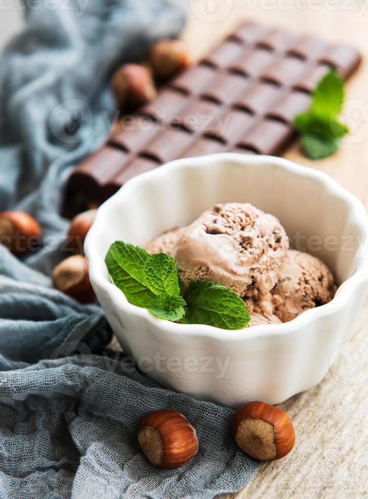 Chocolate ice cream photo