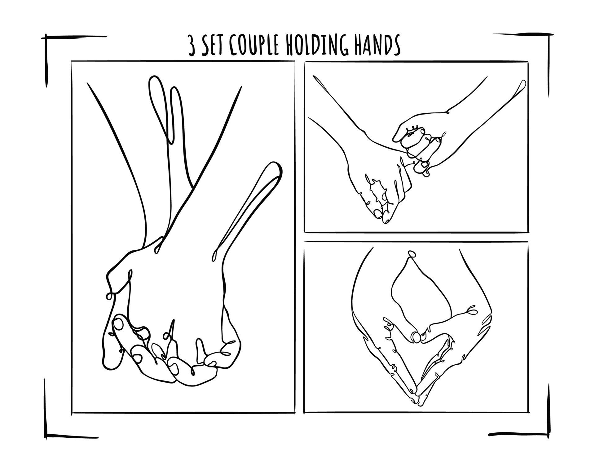 Holding Hands Drawing Reference
