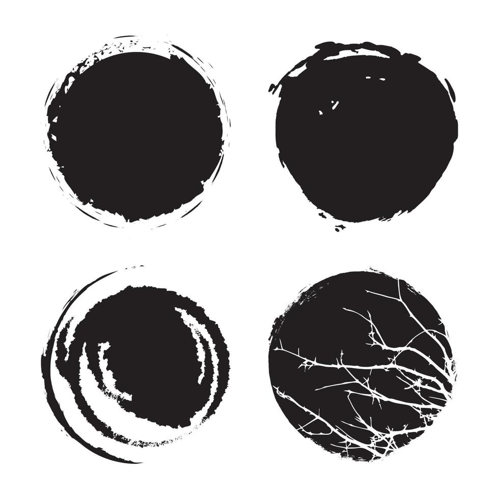 4 grunge circle's vector graphic element