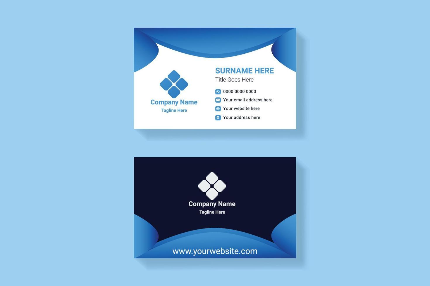 Modern and corporate elegant clean business card  Free Vector