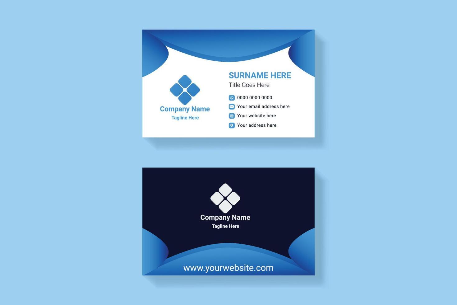 Modern and corporate elegant clean business card  Free Vector