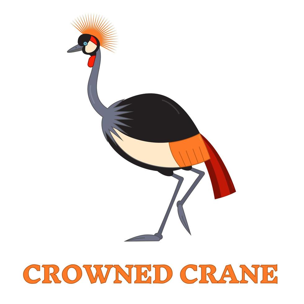 Crowned Crane Line Art Icon vector