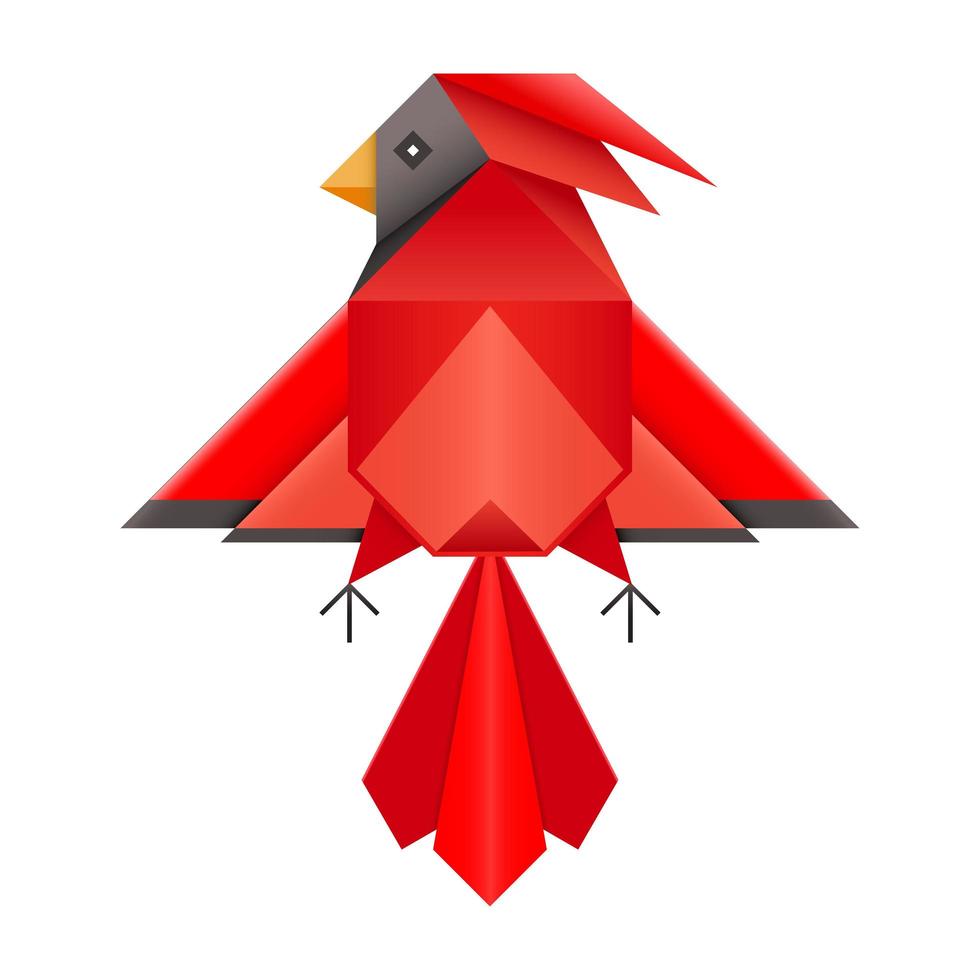 Red Cardinal Geometric Polygonal Icon vector