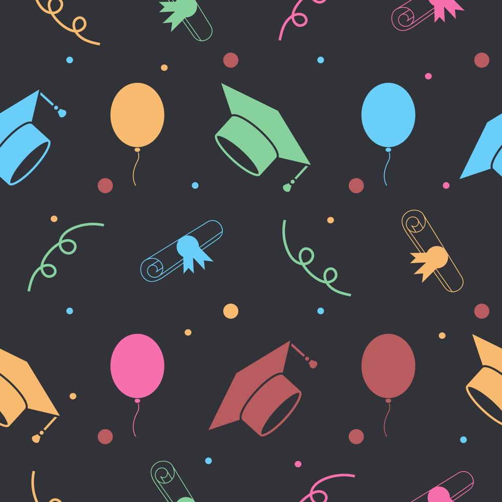 Seamless Graduation Celebration Pattern Background vector