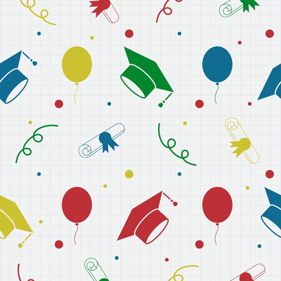 Seamless Graduation Celebration Pattern Background vector