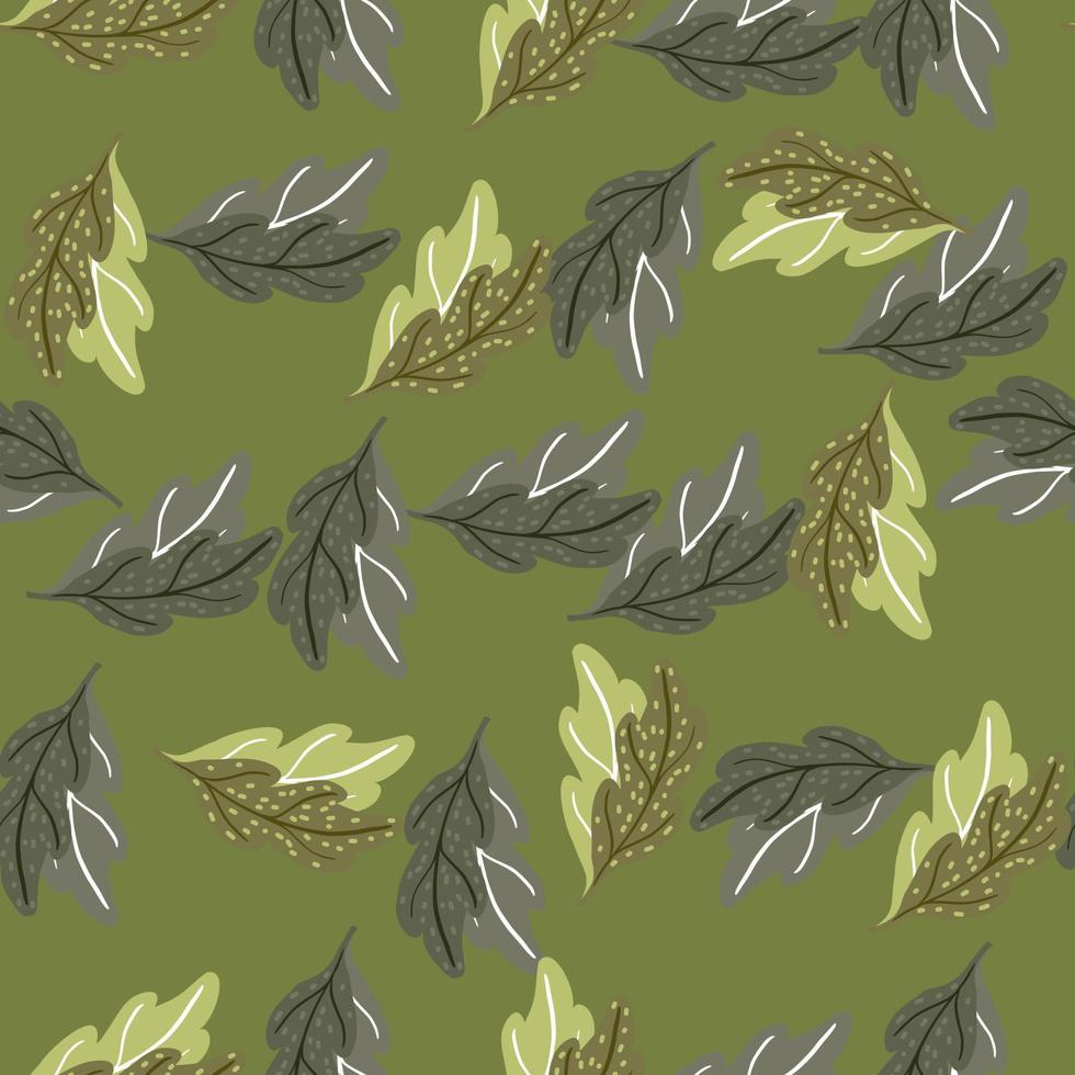 Leaves of oak seamless pattern. Hand drawn natural background . vector
