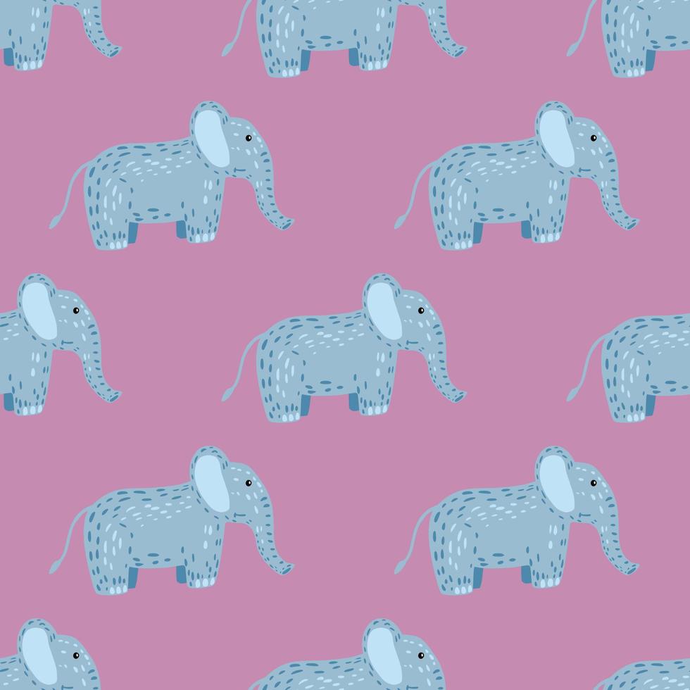 Elephant cute seamless pattern. Background with kids toy. vector