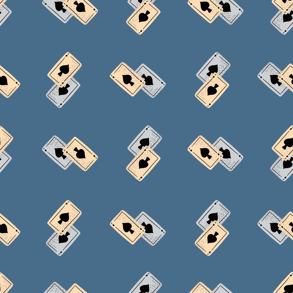 Game cards spades seamless pattern. Design gambling. vector