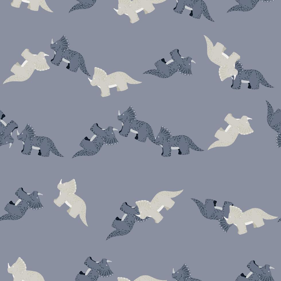 Triceratops seamless pattern. Children dino background. vector