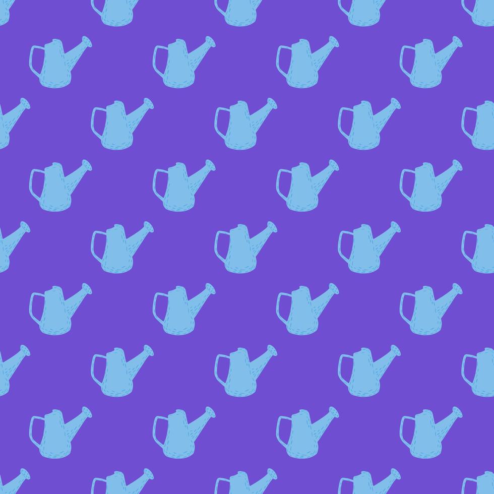 Watering can seamless pattern. Garden background. vector