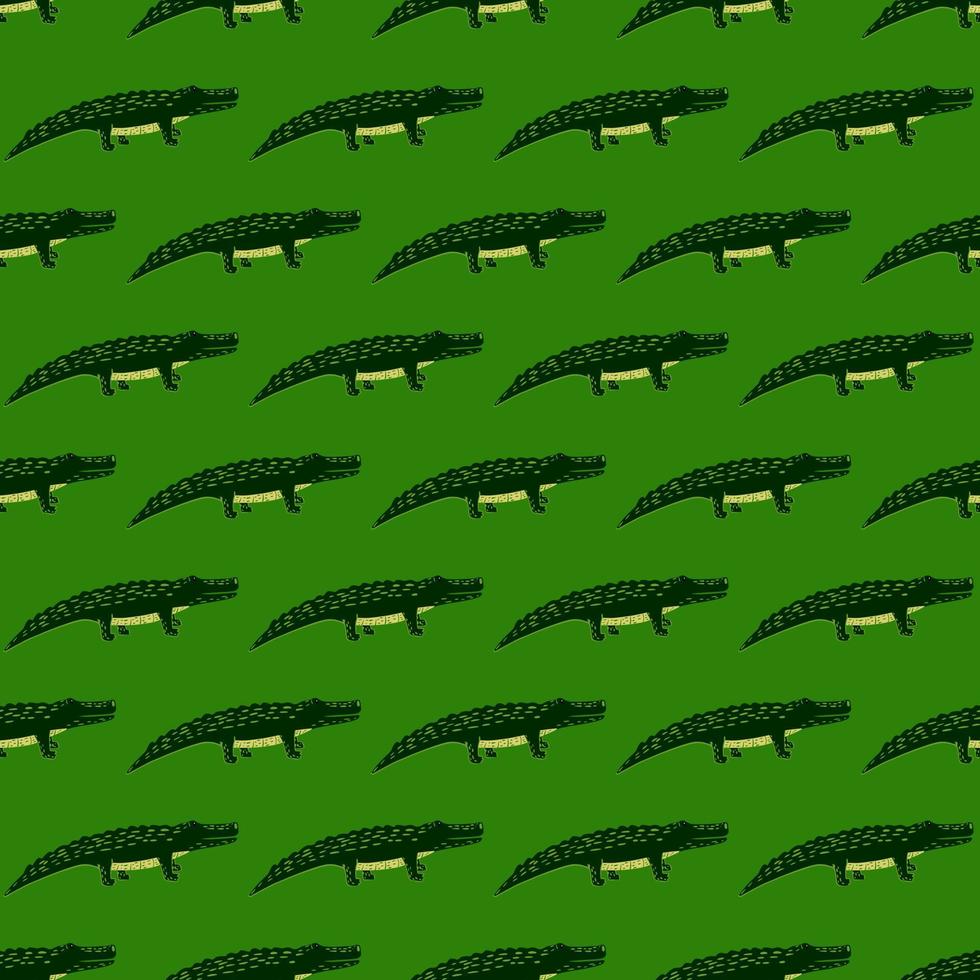 Cute crocodiles seamless pattern.Funny animals background. vector
