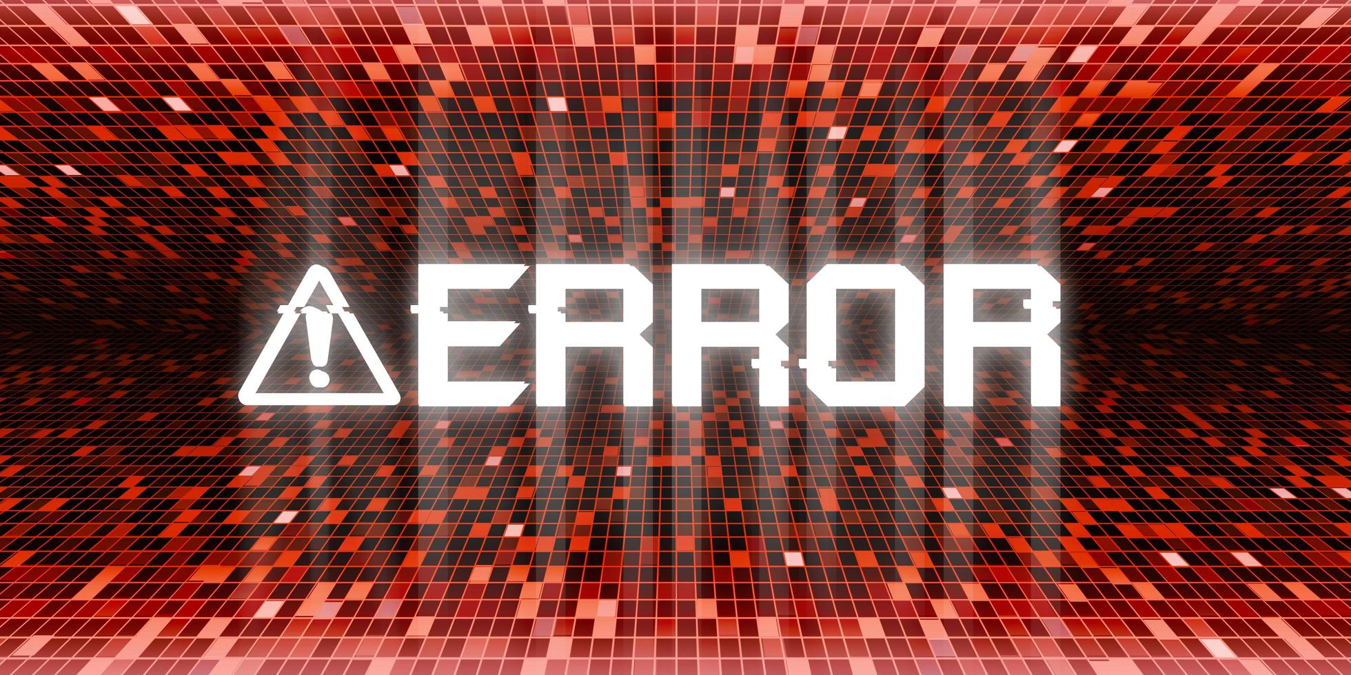 error message on abstract technology background 3d illustration photo