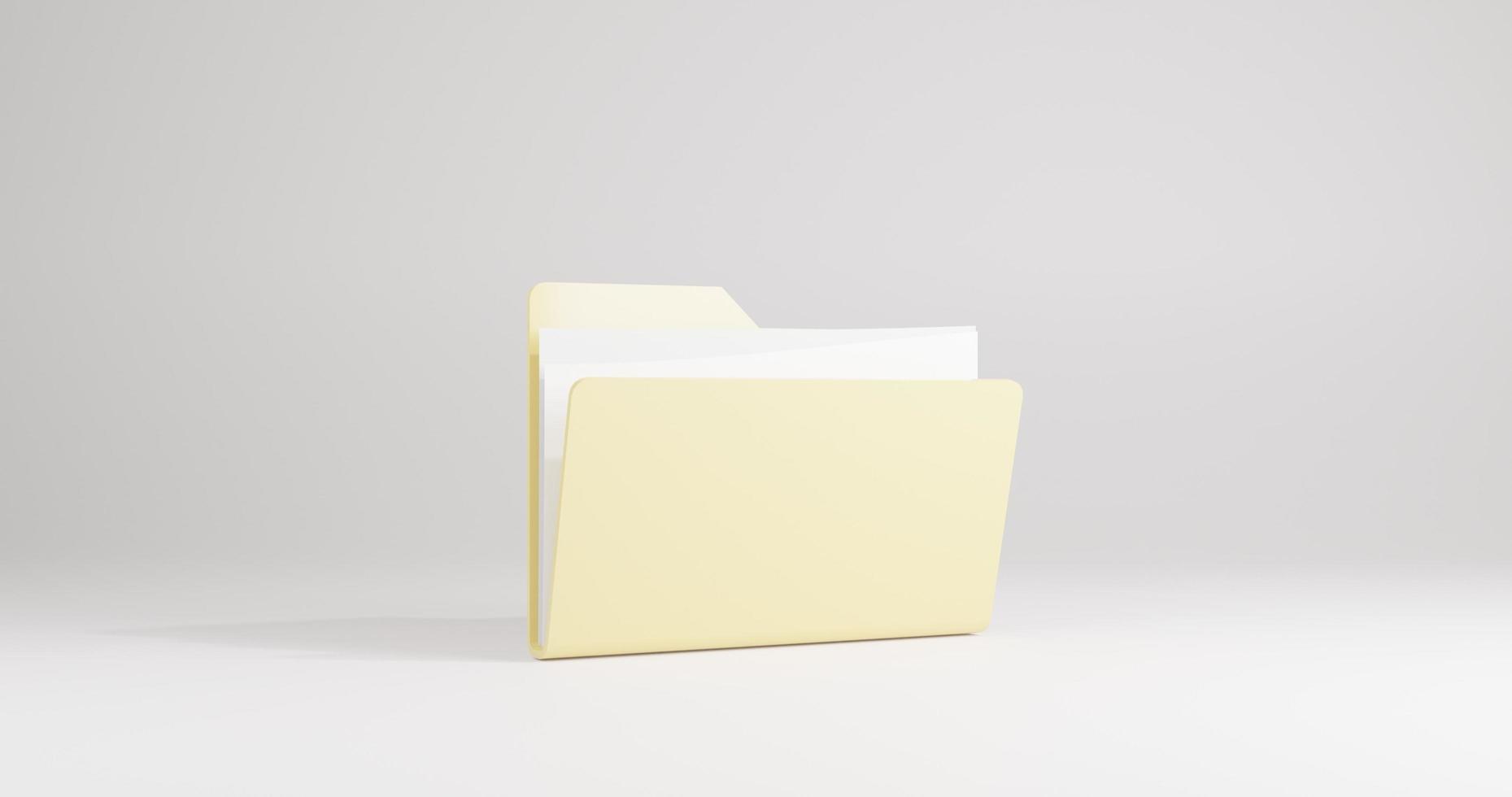 Folders with paper. This is a 3d rendering photo