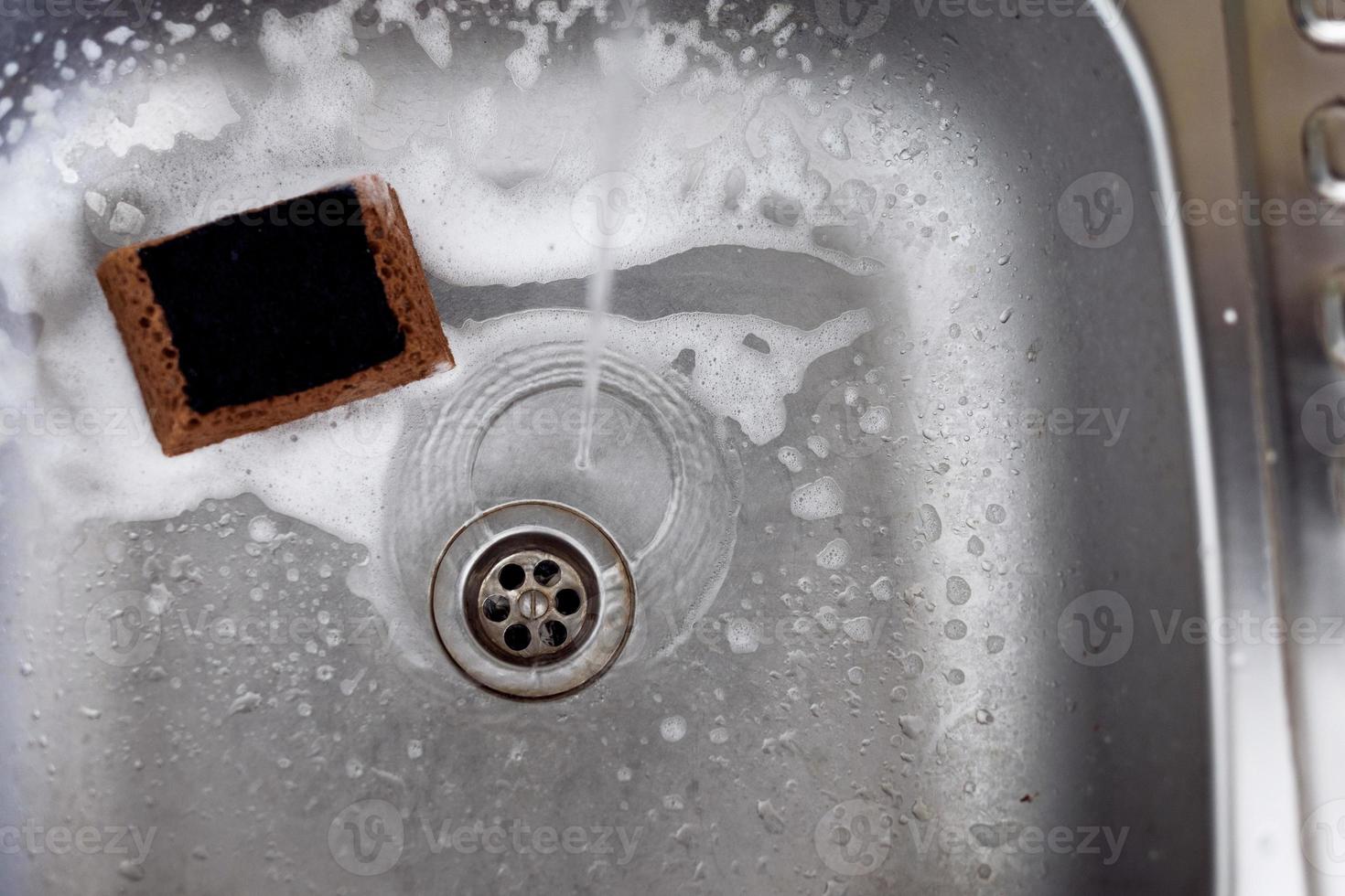 cleaning the kitchen sink photo