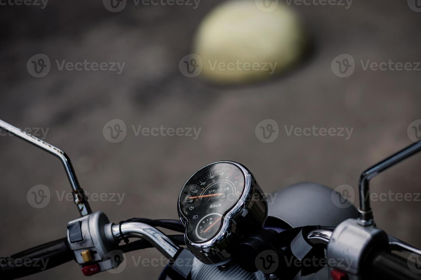 retro motorcycle in street photo