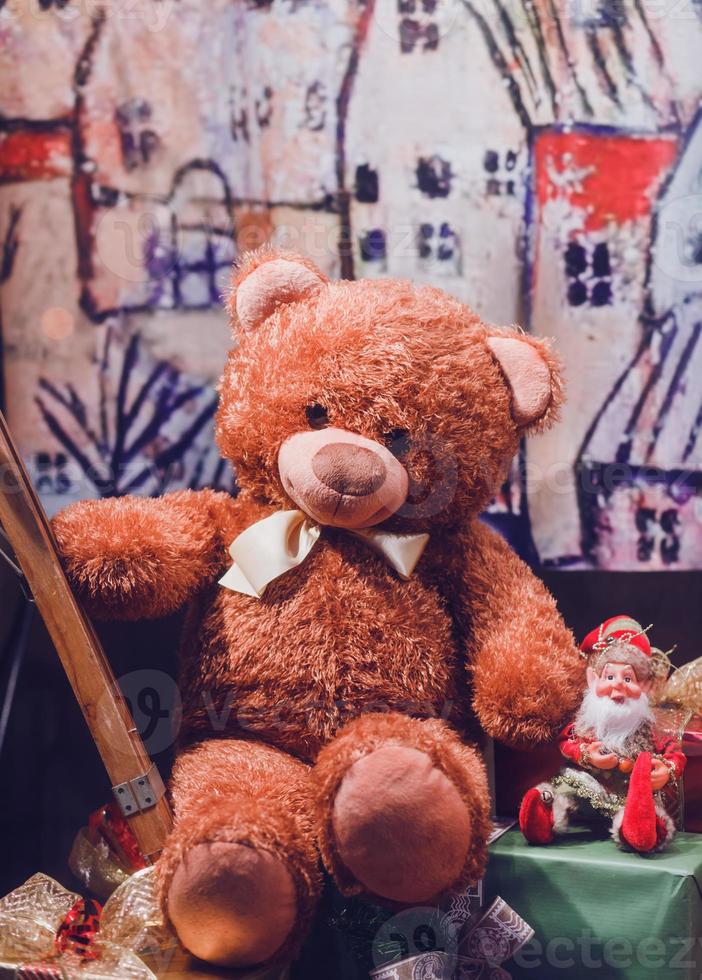 Teddy bear in the shop window photo