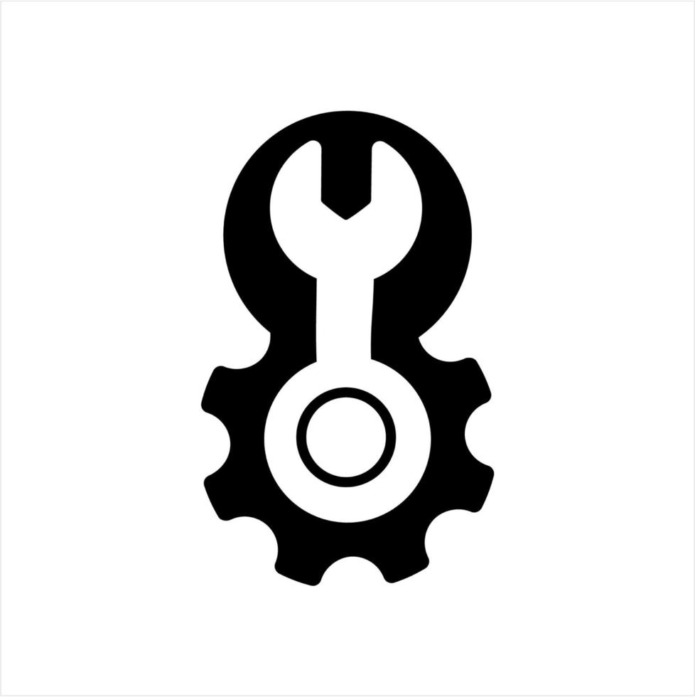 simple gear and settings vector icon and logo for technology and industrial company