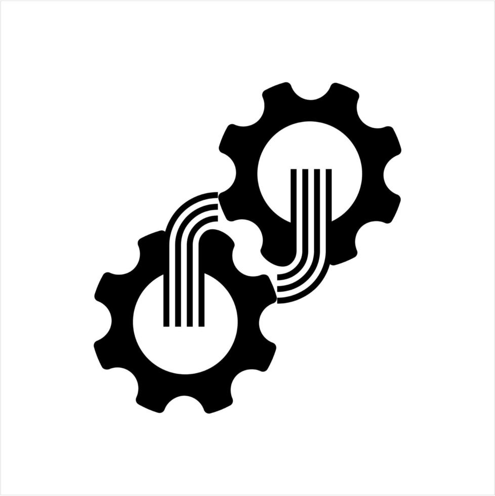 gear setting icon and transfer data for icon and vector logo
