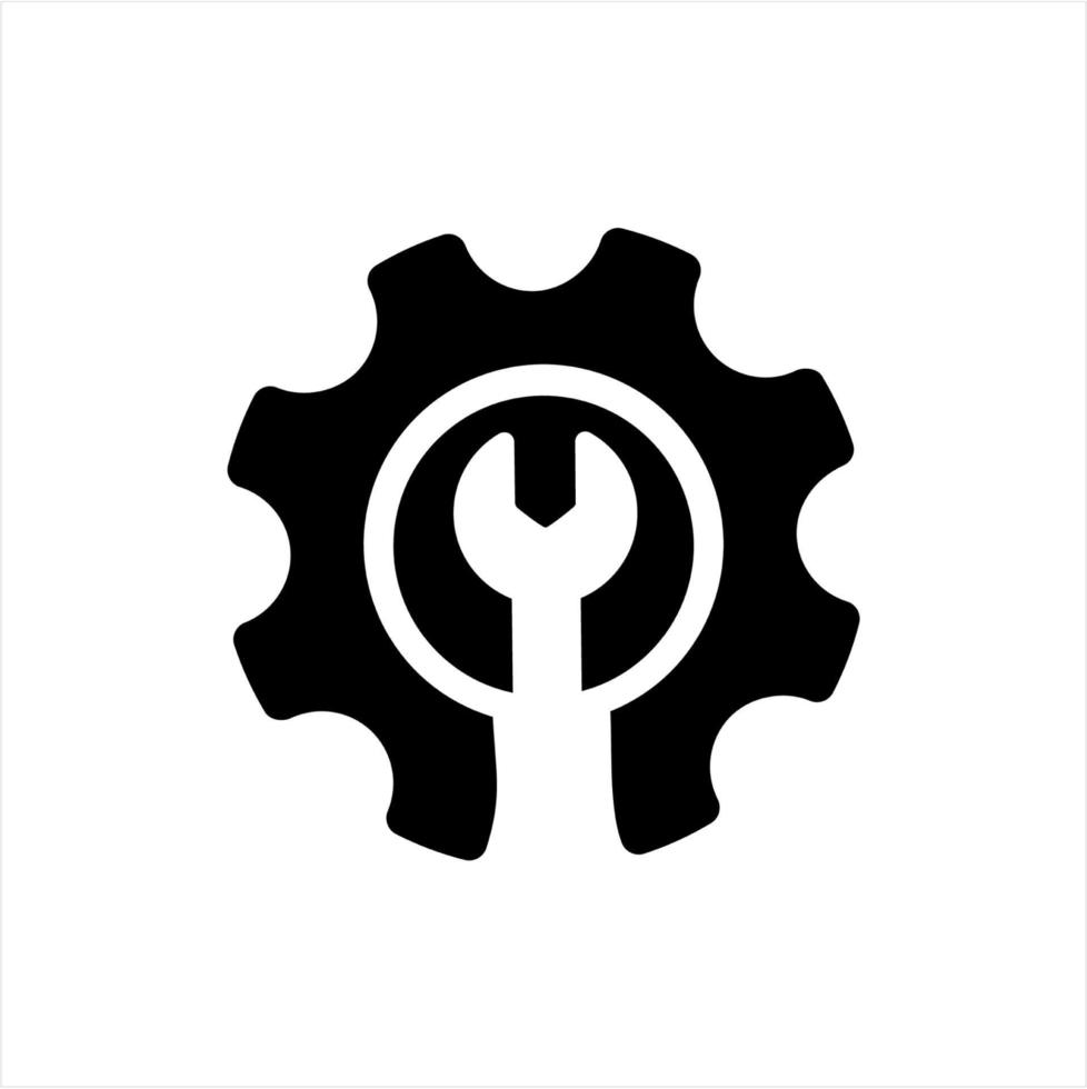 simple gear and settings vector icon and logo for technology and industrial company