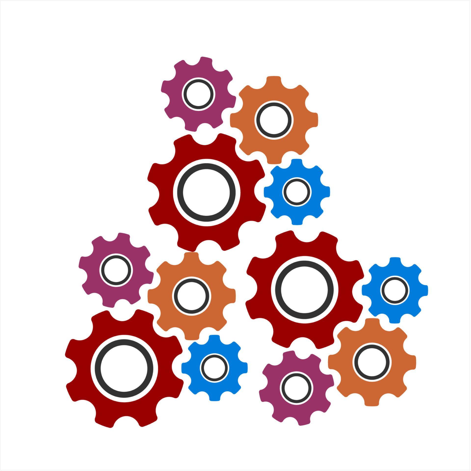 colorful gear illustration and setting vector 5692988 Vector Art at