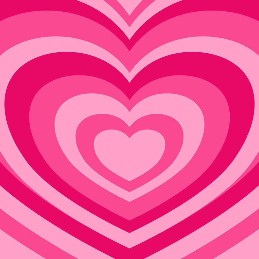 Heart shaped concentric stripes vector background. Girlish romantic surface design. aesthetic hearts backdrop.