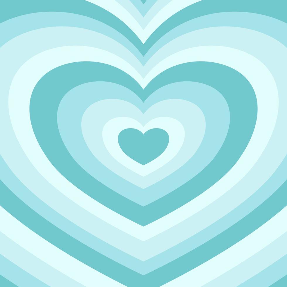 fondo vectorial de rayas concéntricas en forma de corazón. diseño de superficie romántico de niña. telón de fondo de corazones estéticos. vector