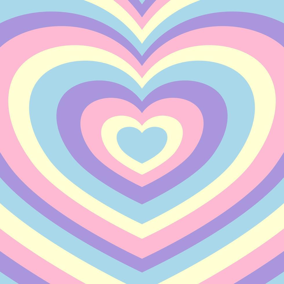 Heart shaped concentric stripes vector background. Girlish romantic surface design. aesthetic hearts backdrop.