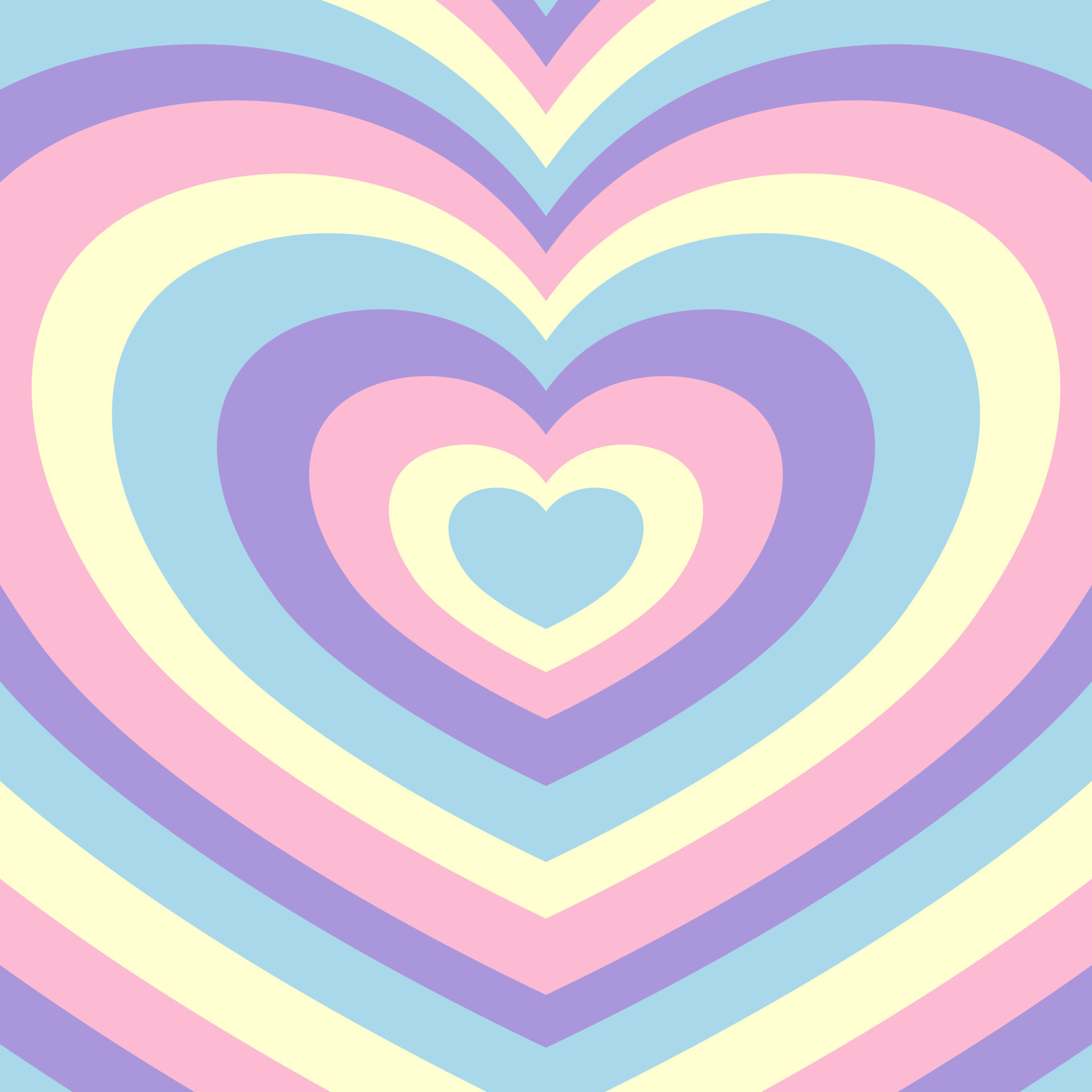 Heart shaped concentric stripes vector background. Girlish romantic