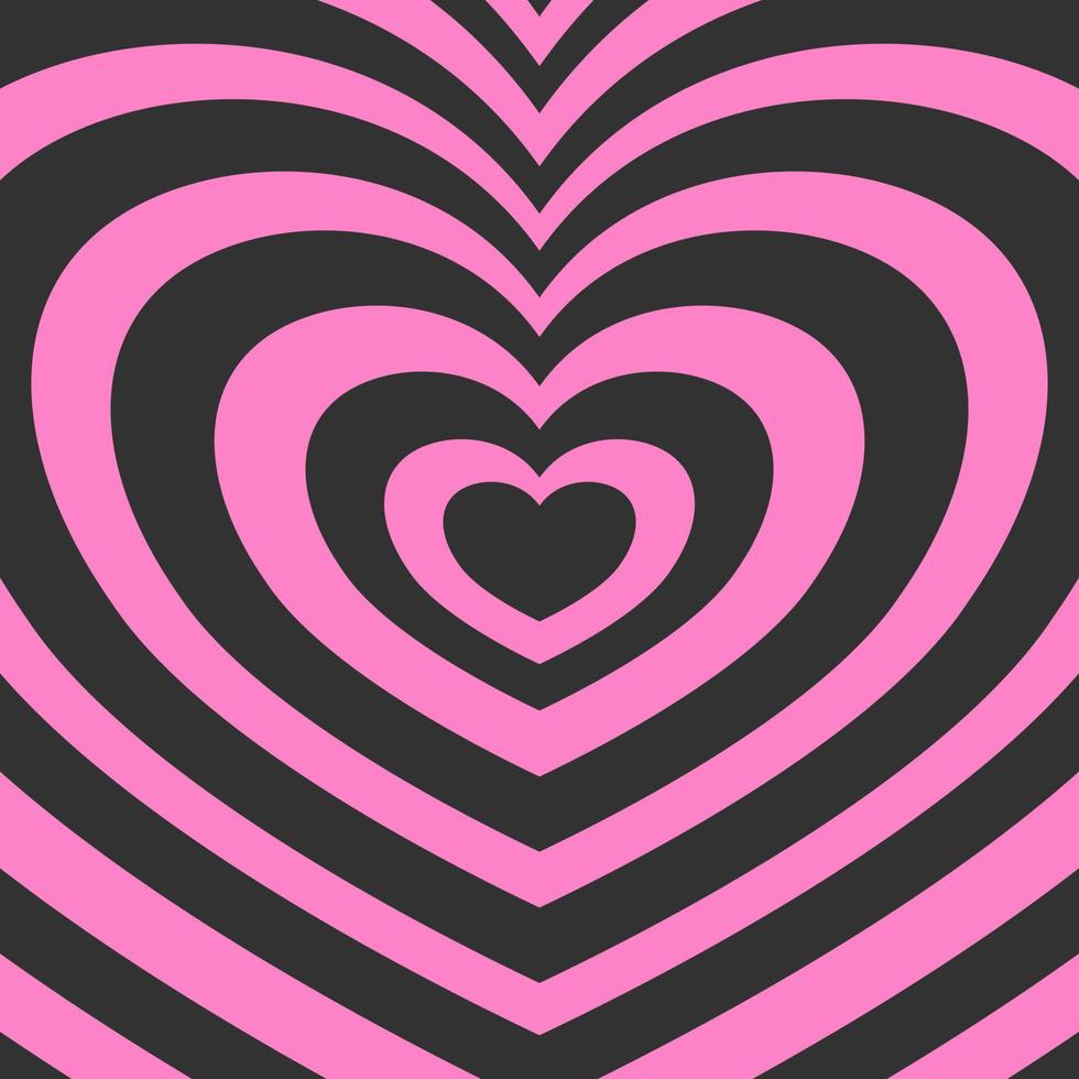 Heart shaped concentric stripes vector background. Girlish romantic surface design. aesthetic hearts backdrop.