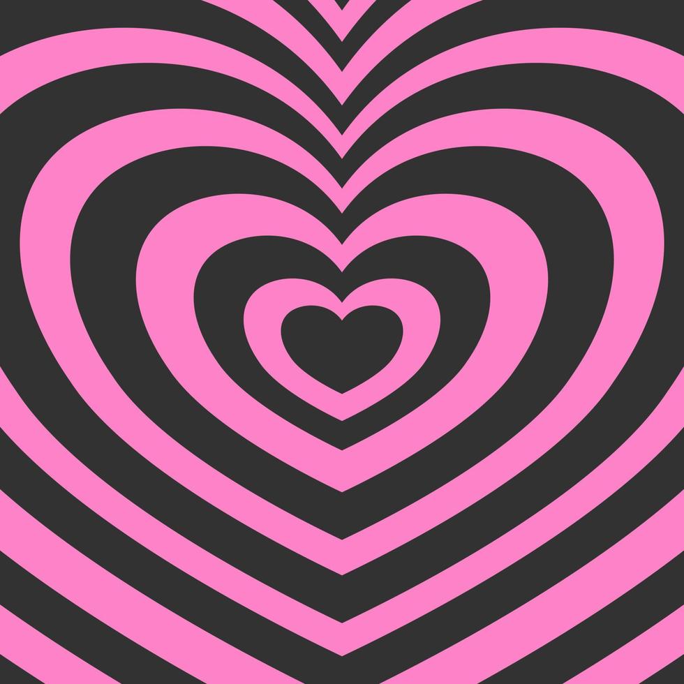 Heart shaped concentric stripes vector background. Girlish romantic surface design. aesthetic hearts backdrop.