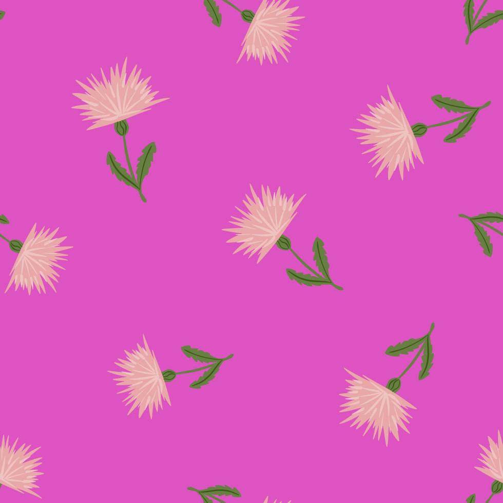 Dandelion cute seamless pattern. Hand drawn meadow background. vector