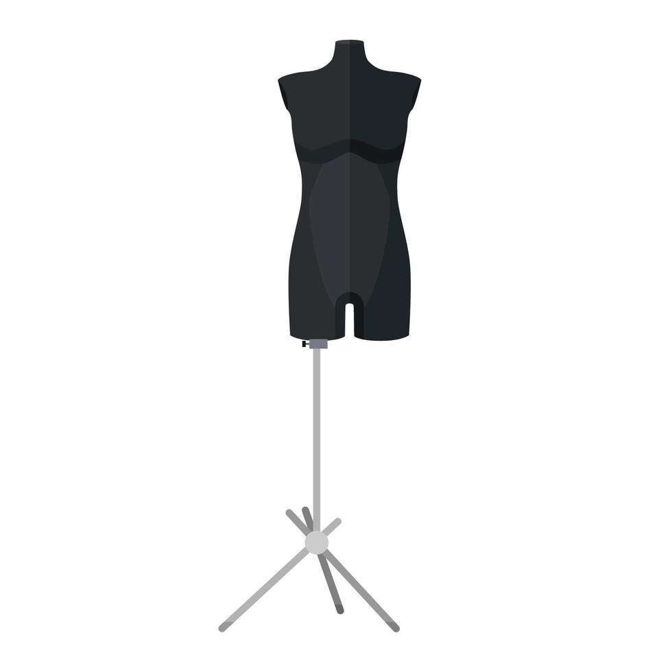 Sartorial mannequins long in black are isolated on a white background. Mannequins form the body of a woman. Silhouette of a person in the style of a flat. vector