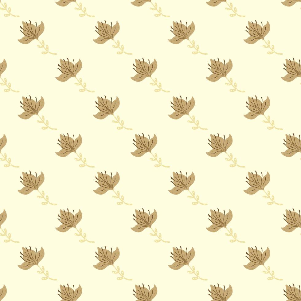 Lily abstract seamless pattern. Hand drawn flower background. vector